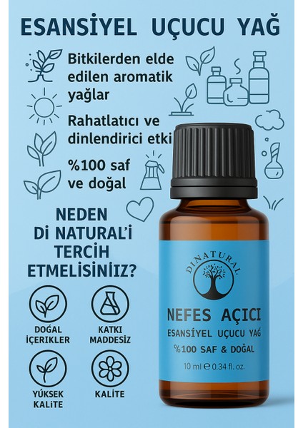 Mentol Uçucu Yağ %100 Saf Doğal Esans Buhurdanlık Difüzör Oda Esansı 10 ml indirimleri