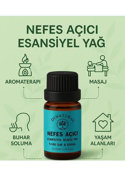 Mentol Uçucu Yağ %100 Saf Doğal Esans Buhurdanlık Difüzör Oda Esansı 10 ml