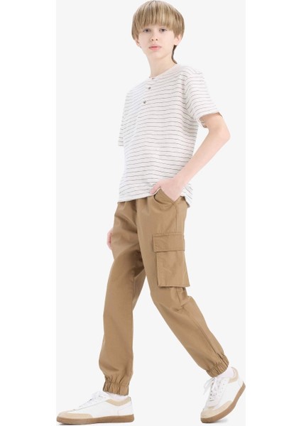 E5036 Kahve Erkek Çocuk Kargo Jogger Standart Paça Paraşüt Pantolon fiyatları