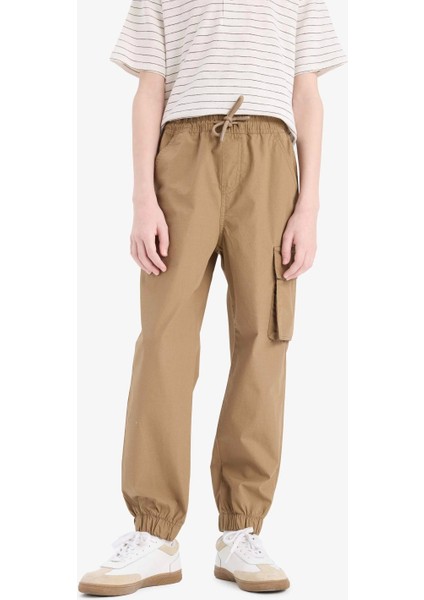 E5036 Kahve Erkek Çocuk Kargo Jogger Standart Paça Paraşüt Pantolon fırsatları