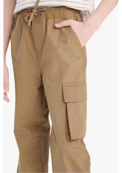 E5036 Kahve Erkek Çocuk Kargo Jogger Standart Paça Paraşüt Pantolon indirimleri