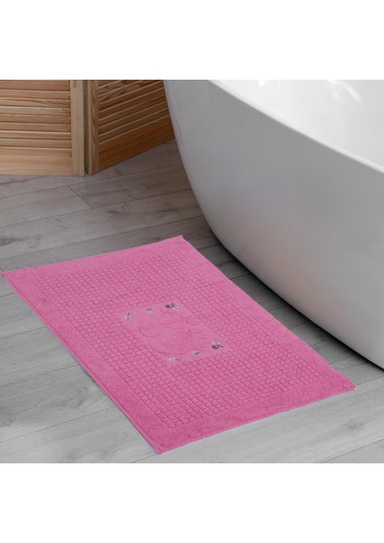 Banyo Çiçekli Pamuklu Ayak Havlusu 50X70CM Pembe 2'li fiyatları