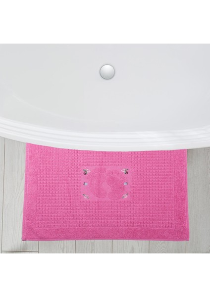 Banyo Çiçekli Pamuklu Ayak Havlusu 50X70CM Pembe 2'li fırsatları