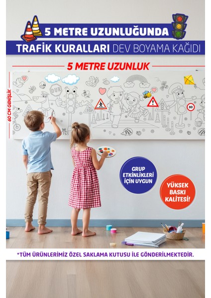 Trafik Kuralları Boyama Kağıdı