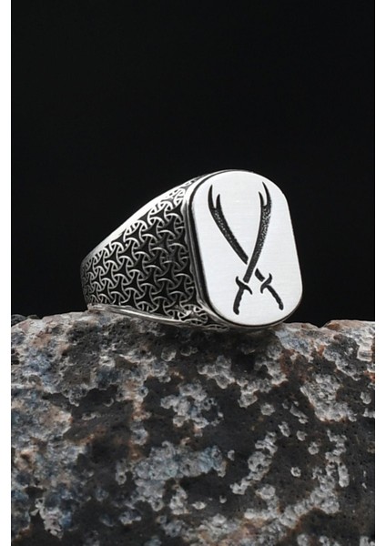 Hz. Ali Zülfikar Kılıcı 925 Ayar Gümüş Yüzük 901924