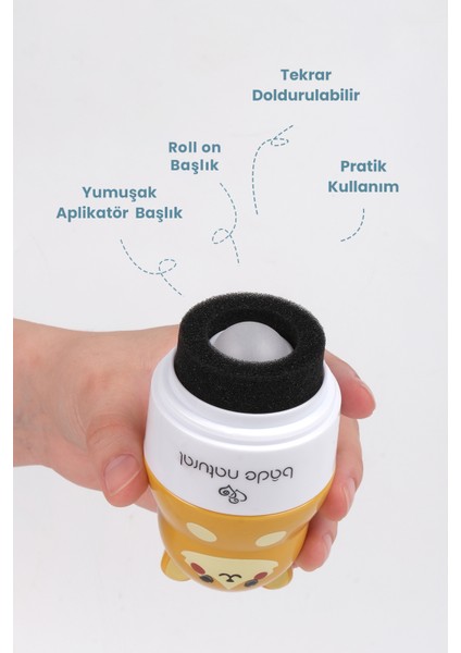 Güneş Koruyucu Losyon Aplikatörü Kedi Figürlü Doldurulabilir Roll On 110 ml