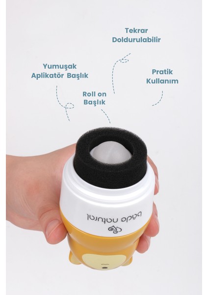 Güneş Koruyucu Losyon Aplikatörü Ayı Figürlü Doldurulabilir Roll On 110 ml