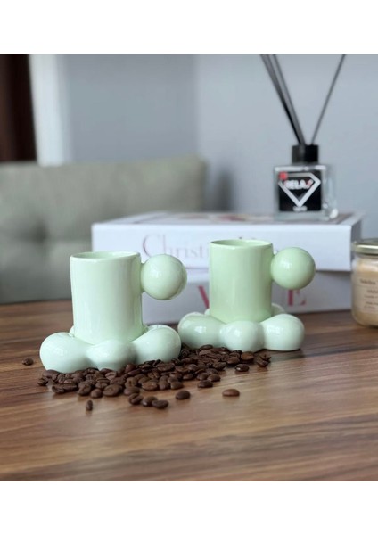 2 Kişilik Özel Üretim Bulut Model Kahve Fincanı