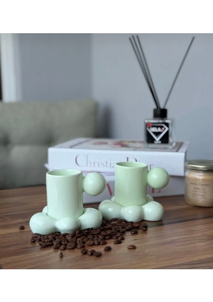 2 Kişilik Özel Üretim Bulut Model Kahve Fincanı