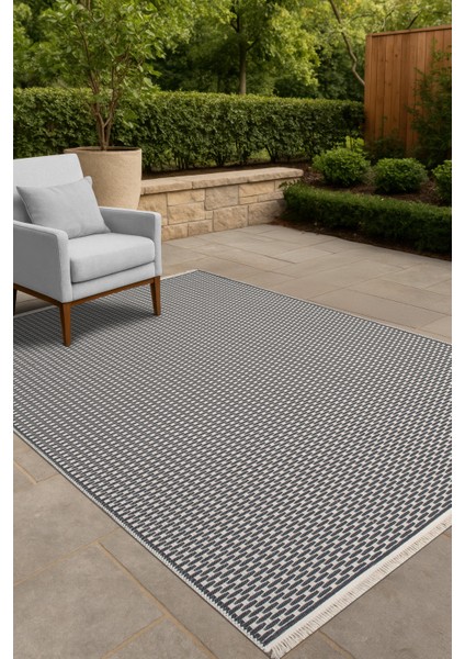 Katlanabilir,yıkanabilir,yüksek Kalite Pamuk Salon,oturma Odası,balkon Kilim Antrasıt