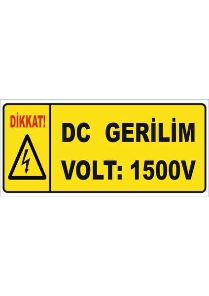 Dc Gerilim Volt: 1500V Levhası Vizyon Trafik