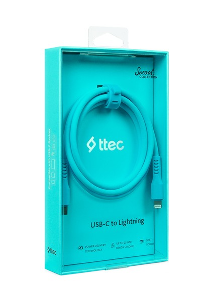 2DK60NM Ttec Usb-C - Lightning Hızlı Şarj Kablosu 120CM Neon Mavi fırsatları
