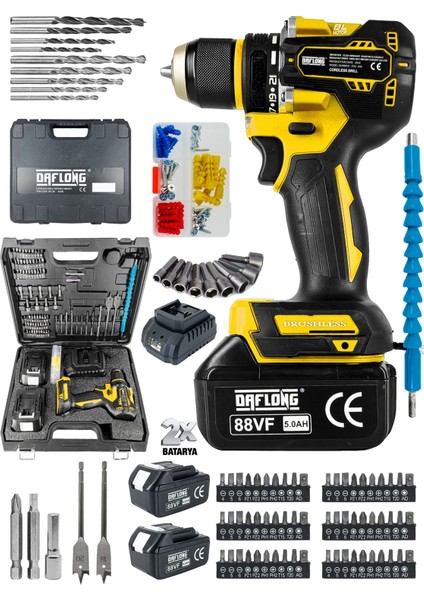 Şarjlı 84 Parça Matkap Takımı, Kömürsüz, Güçlü ve Çok Amaçlı Kullanım