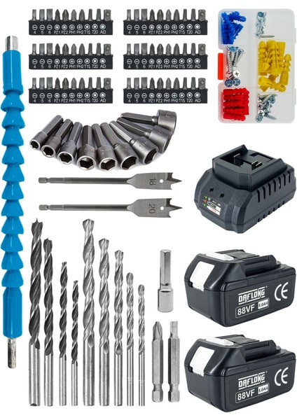 Şarjlı 84 Parça Matkap Takımı, Kömürsüz, Güçlü ve Çok Amaçlı Kullanım fırsatları
