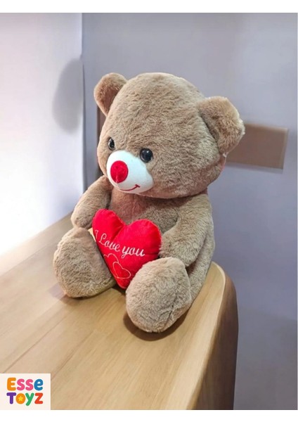 Sevgiliye Özel 35 cm Kahverengi Kalpli Sevimli Ayıcık – Romantik Peluş Hediye modelleri