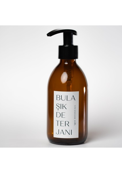 Amber Cam Boş Şişe - Bulaşık Deterjanı - Pompalı - 250 ml