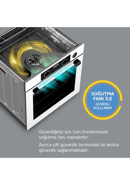 11 Fonksiyon Steam Master Beyaz 3'lü Ankastre Set (8245 Fırın - 3654 Ocak - 8739 Davlumbaz) indirimleri