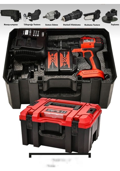 6'lı Set: Taşlama, Vidalama, Hava Pompası, Dal Budama ve Sıkma Aletleri fiyatları