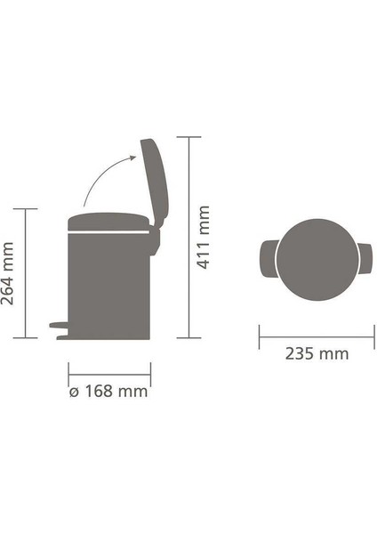 Brabantıa Newıcon Whıte Pedallı Çöp Kutusu 3 Lt