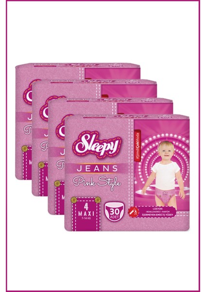 Pink Jeans Külot Bez 4 Numara Maxi 4’lü Jumbo 120 Adet