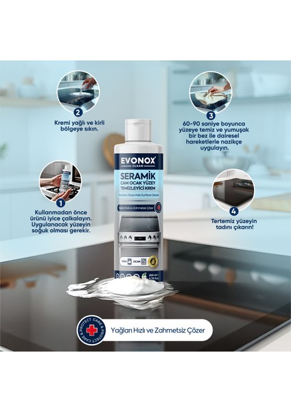 Clean Seramik Cam Ocak Yüzey Temizleyici Krem 200 ml indirimleri