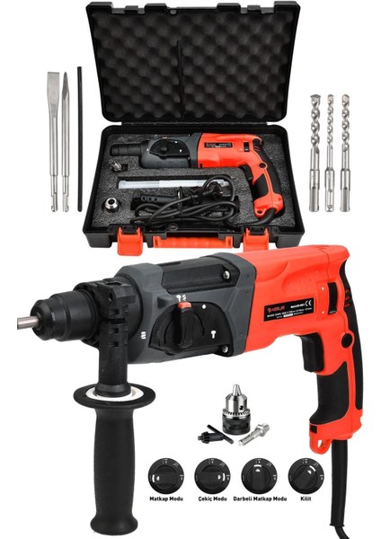850W Güçlü Darbeli Metal Şanzımanlı Kırıcı Delici El Aleti
