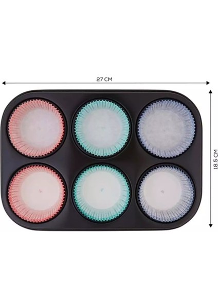 Gardenıa 6lı Muffin Kek Kalıbı Kağıtlı 27X18,5 cm 06689907