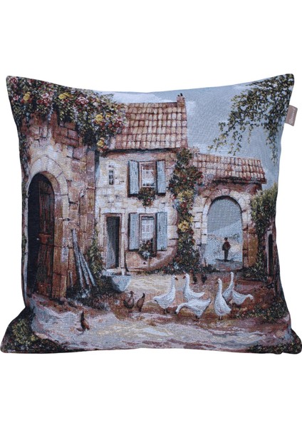 Belıeve Toscana Jakarlı Dokuma Goblen Dekoratif Kırlent 45*45