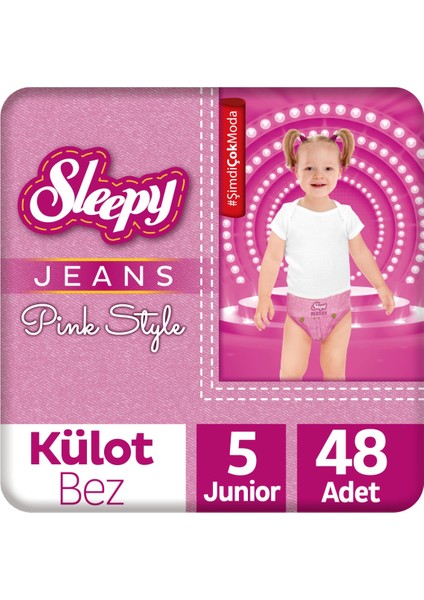 Pink Jeans Külot Bez 5 Numara Junior 2'li Jumbo 48 Adet