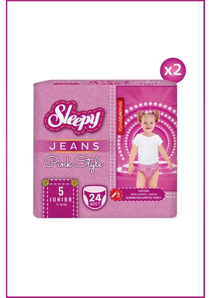 Pink Jeans Külot Bez 5 Numara Junior 2'li Jumbo 48 Adet fiyatları
