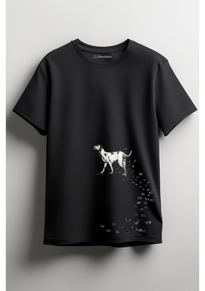 Dalmaçyalı Köpek Baskılı Unisex T-Shirt Siyah