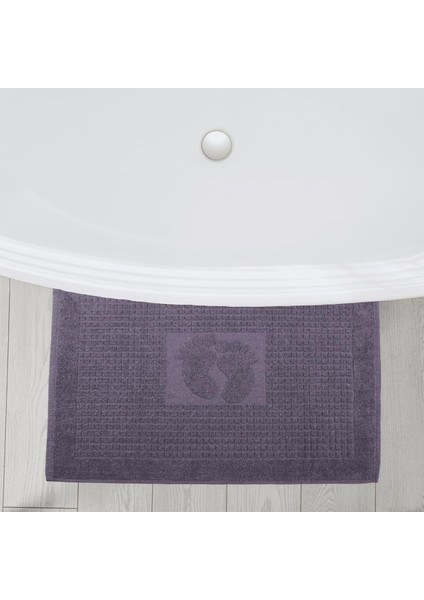 Banyo Kareli Ayak Desenli Pamuk Ayak Havlusu 50X70CM Antrasit 2’li modelleri