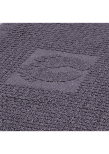 Banyo Kareli Ayak Desenli Pamuk Ayak Havlusu 50X70CM Antrasit 2’li fırsatları