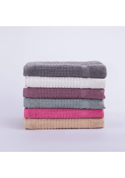 Banyo Kareli Ayak Desenli Pamuk Ayak Havlusu 50X70CM Antrasit 2’li indirimleri