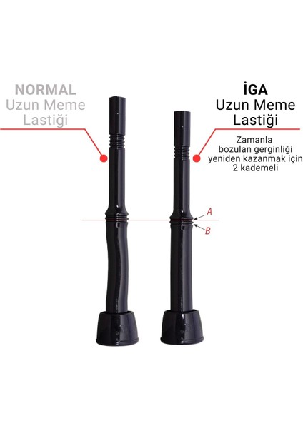 İga Uzun Meme Lastiği (Silikon Memelik - 4 lü Paket)