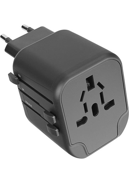 SW-KC028 2*usb 2.4A Yedek Akım Sigortalı 100-240V Universal Çevirici Priz Adaptör