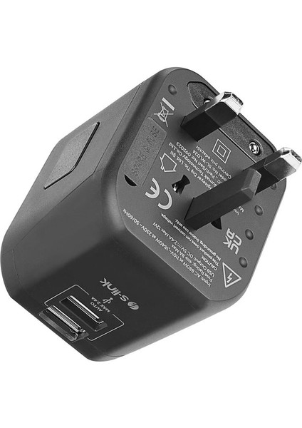 SW-KC028 2*usb 2.4A Yedek Akım Sigortalı 100-240V Universal Çevirici Priz Adaptör