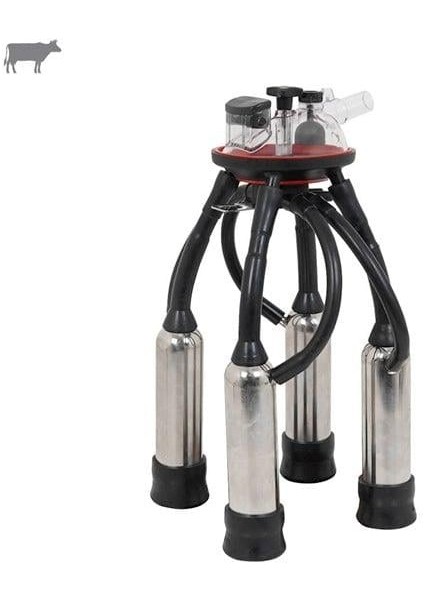 Süt Sağma Makinesi 240 cc Sağım Demeti (Paslanmaz Kılıf/Kutay Ø26 Uzun Meme Lastiği-Kauçuk)