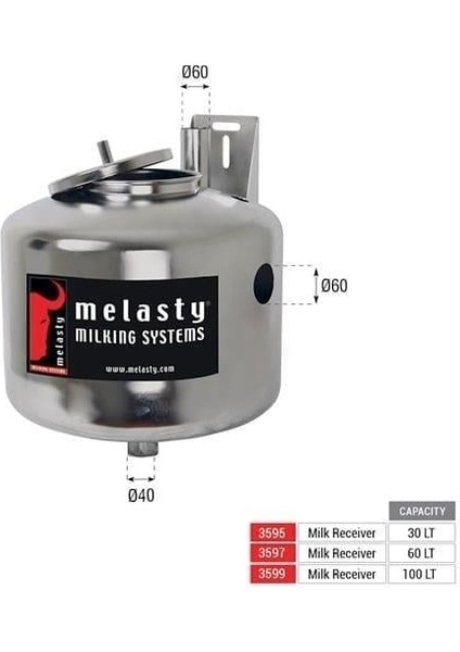 Süt Sağım Sistemi Ön Süt Toplama Paslanmaz Rezerv Tankı (100 Litre)