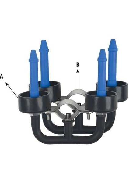 Süt Sağım Sistemi Yıkama Takımı (Çubuklu Ø50 mm Memelik yuvası - Ø50 mm Bağlantı Kelepçeli)