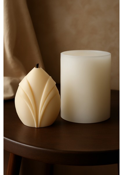 Lotus Desen Silikon Mum Kalıbı - Hobi Silikon Kalıbı -KOD:407