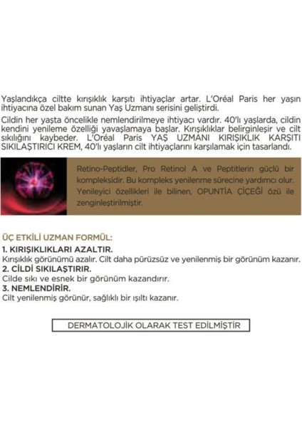 L'oreal Paris Yaş Uzmanı 40+Nemlendirici Krem 50ML fırsatları