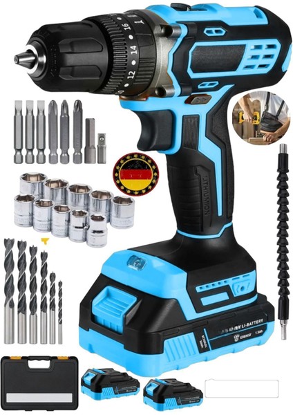 Çift Akülü Titanyum Şanzumanlı Bakır Sargılı Matkap Vidalama