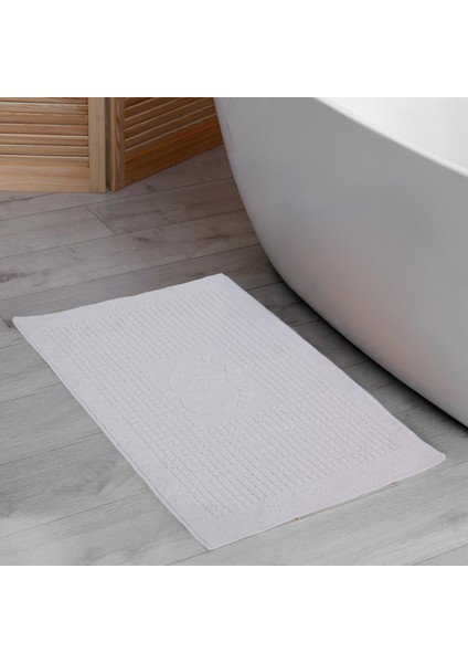 Banyo Kareli Ayak Desenli Pamuk Ayak Havlusu 50X70CM Beyaz 2’li fiyatları