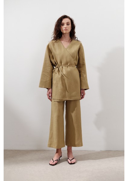 Keten Kruvaze Kapama Kimono Köri modelleri