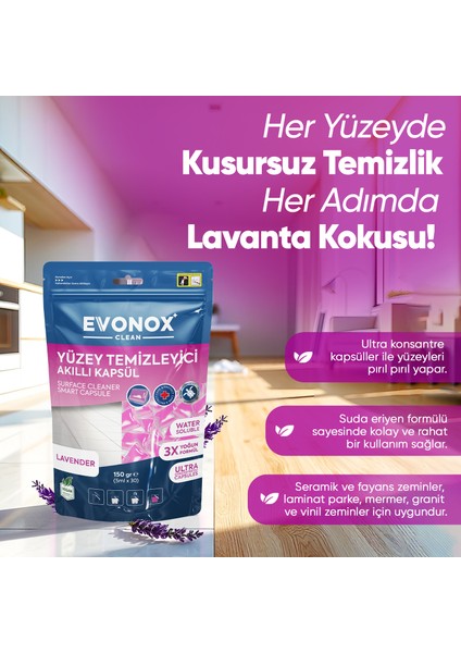 Clean Yüzey Temizleyici Akıllı Kapsül Lavanta Kokulu