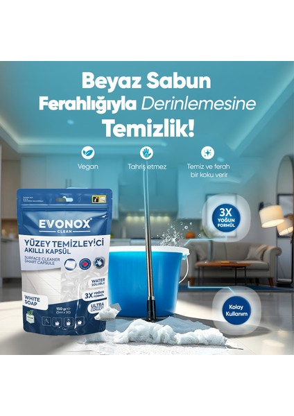 Clean Yüzey Temizleyici Akıllı Kapsül Beyaz Sabun Kokulu modelleri