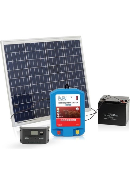 Ecos Eko Güneş Enerjili Elektrikli Çit Cihazı (8 Joule) (60W Panel + 12V/42Ah Jel Akü)