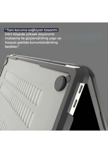 MacBook Air 13.6' A2681, M2 A3113 M3 Uyumlu Sert Kılıf - Darbe Emici Koruma Kapağı