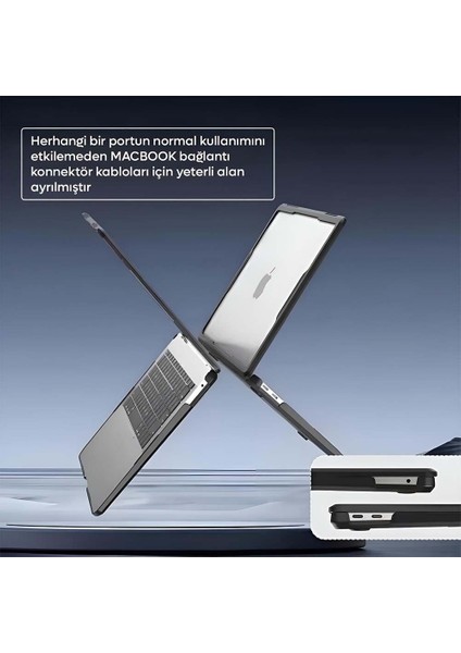 MacBook Air 13.6' A2681, M2 A3113 M3 Uyumlu Sert Kılıf - Darbe Emici Koruma Kapağı